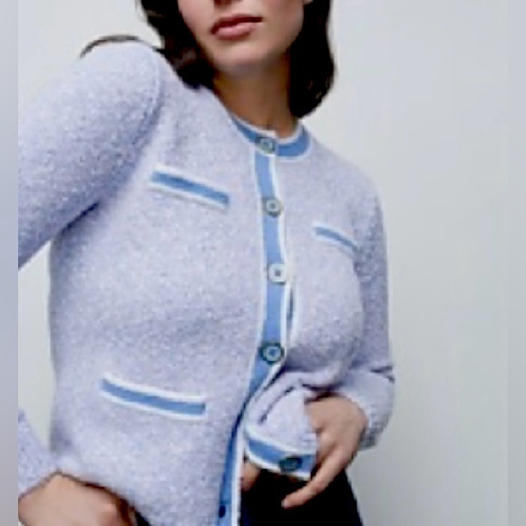 J. Crew Sweaters - NWT J. Crew Marled Sweater Lady Jacket Light Blue and Lavender Size Large